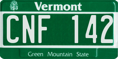 VT license plate CNF142
