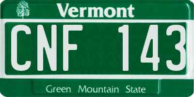 VT license plate CNF143