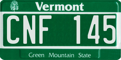 VT license plate CNF145
