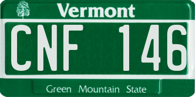 VT license plate CNF146