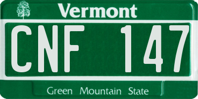 VT license plate CNF147