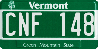 VT license plate CNF148