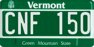 VT license plate CNF150