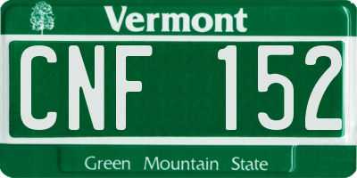 VT license plate CNF152