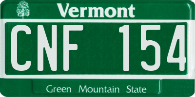 VT license plate CNF154