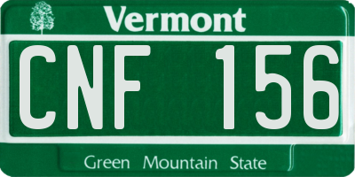 VT license plate CNF156