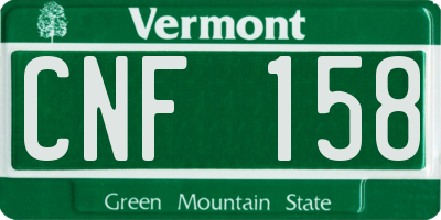 VT license plate CNF158