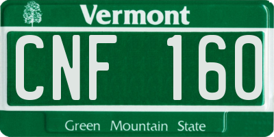 VT license plate CNF160
