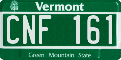 VT license plate CNF161