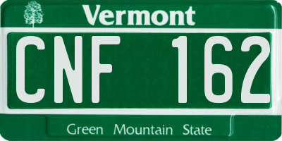 VT license plate CNF162