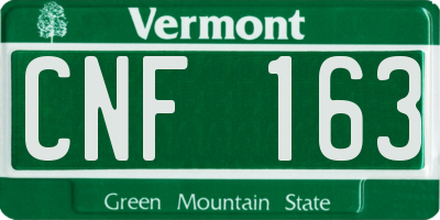 VT license plate CNF163