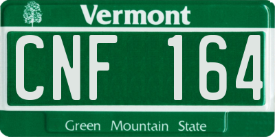 VT license plate CNF164