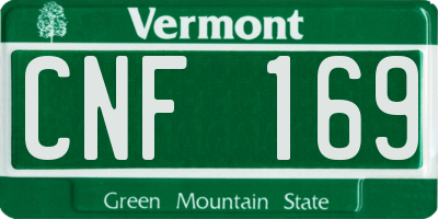 VT license plate CNF169