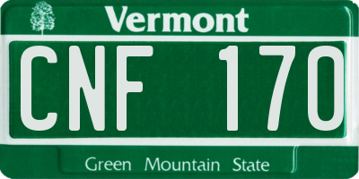 VT license plate CNF170