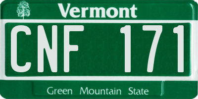 VT license plate CNF171