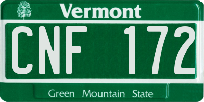 VT license plate CNF172