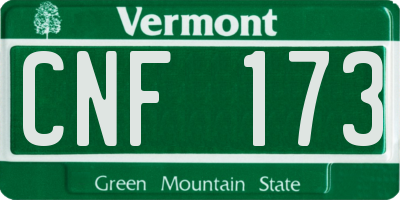 VT license plate CNF173