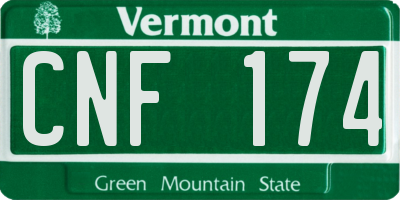 VT license plate CNF174