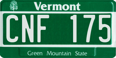 VT license plate CNF175