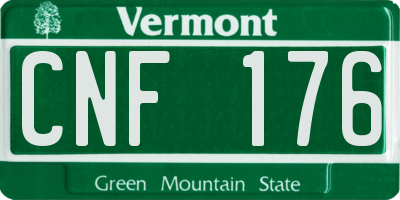 VT license plate CNF176