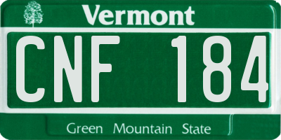 VT license plate CNF184