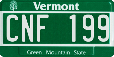 VT license plate CNF199