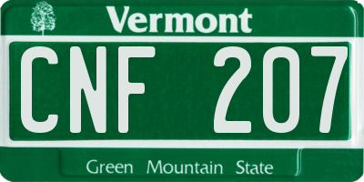 VT license plate CNF207