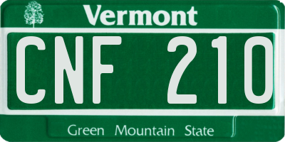 VT license plate CNF210