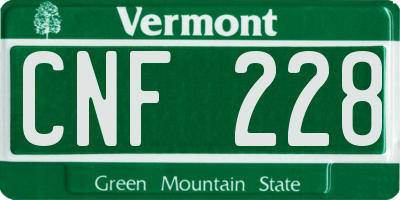 VT license plate CNF228