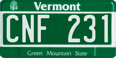 VT license plate CNF231