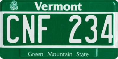 VT license plate CNF234