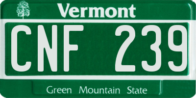 VT license plate CNF239
