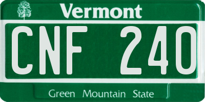 VT license plate CNF240