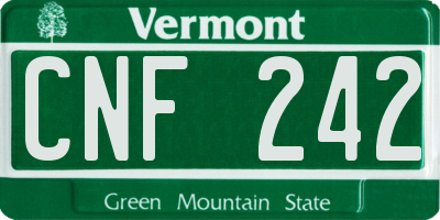 VT license plate CNF242