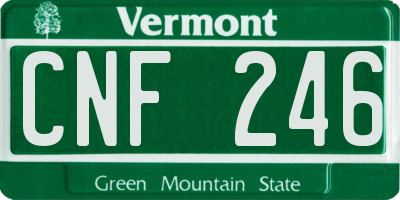 VT license plate CNF246