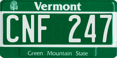 VT license plate CNF247