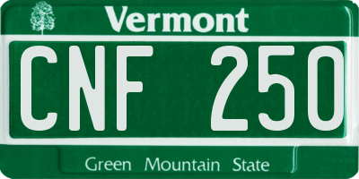 VT license plate CNF250