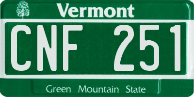 VT license plate CNF251