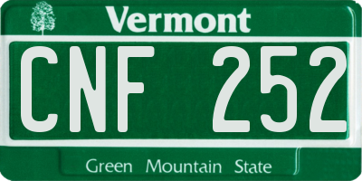 VT license plate CNF252