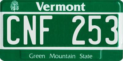 VT license plate CNF253