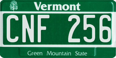 VT license plate CNF256