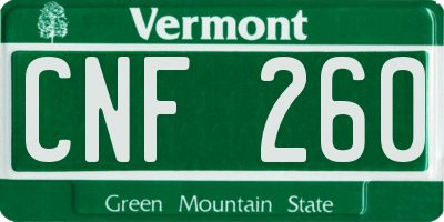 VT license plate CNF260