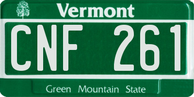 VT license plate CNF261