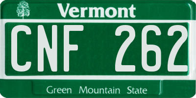 VT license plate CNF262