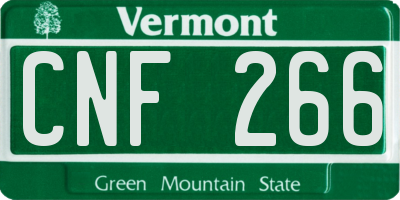 VT license plate CNF266