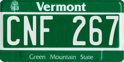 VT license plate CNF267