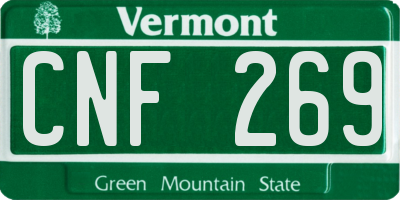 VT license plate CNF269