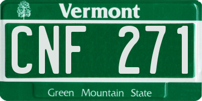 VT license plate CNF271