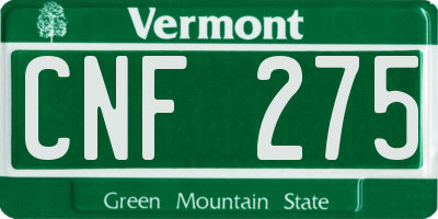 VT license plate CNF275