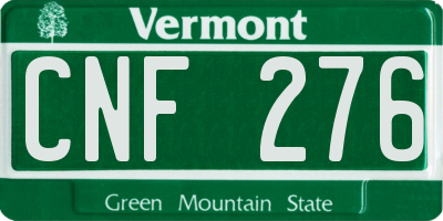 VT license plate CNF276